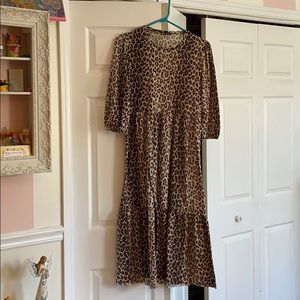 Zara leopard print midi dress.